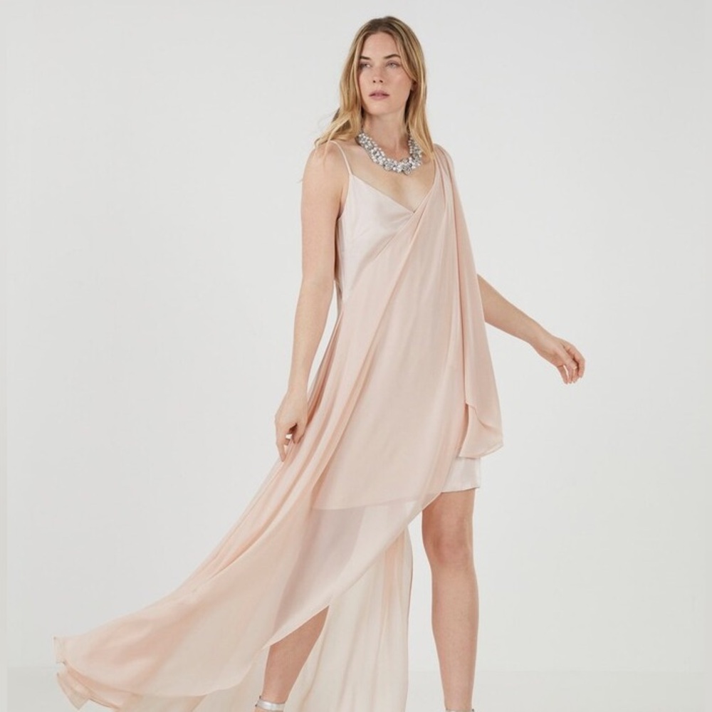 BCBG MAX AZRIA | Pink Draped Evening Gown | Medium